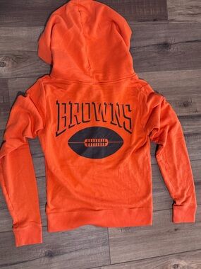 PINK Victoria's Secret Orange Cleveland Browns Graphic Hoodie